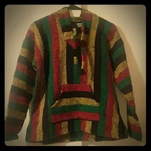 Rasta colored baja hoodie